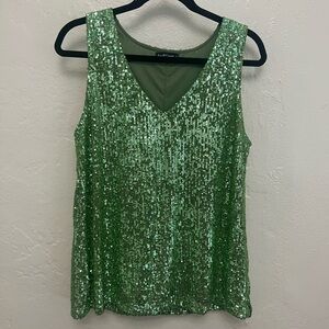 Green sequin blouse